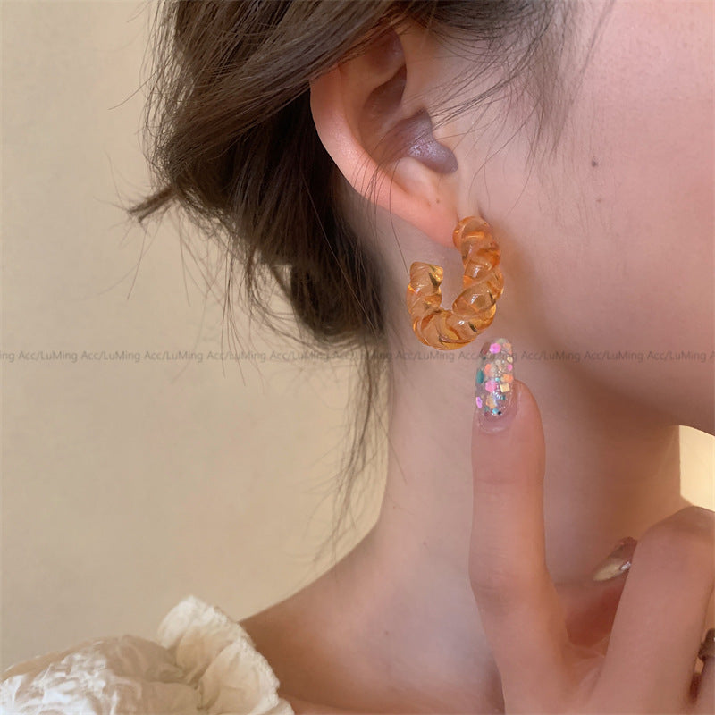 Wholesale Vintage Gentle Glass Hoop Earrings